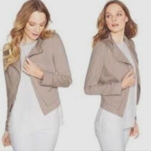 White House Black Market, Crop Moto Jacket, Sz. 4, Tan/Taupe